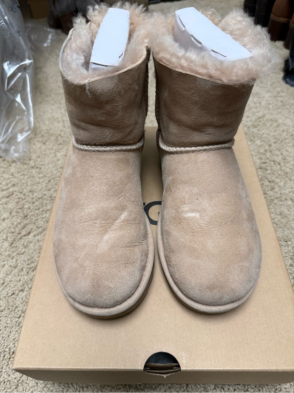 UGG Mini Brigette Bow Boots - Sand color